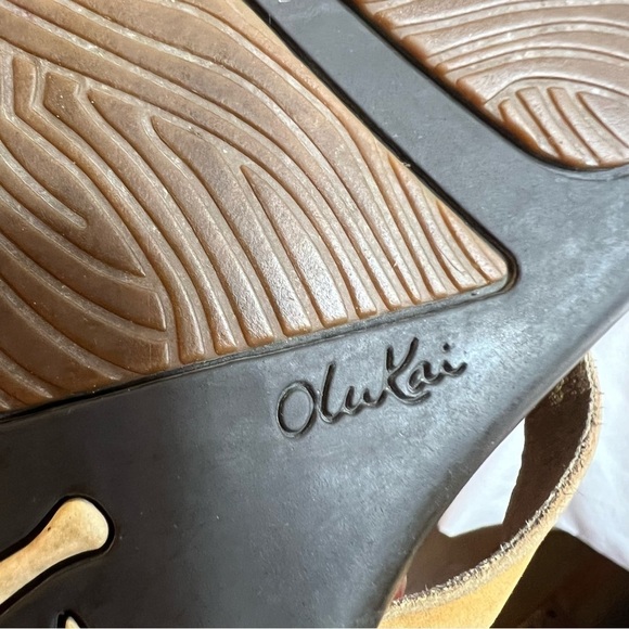 Olukai Ho’Opio tan leather dlip flop thong sandals size 8 - Picture 6 of 6